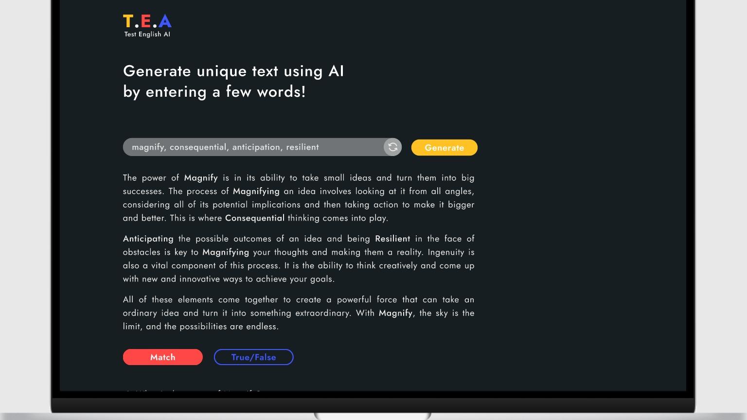 TEA Test English AI