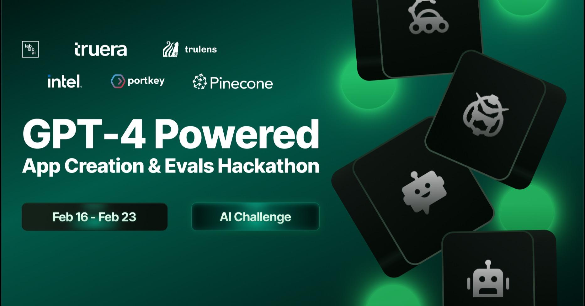 GPT-4 Powered App Creation and Evals Hackathon image