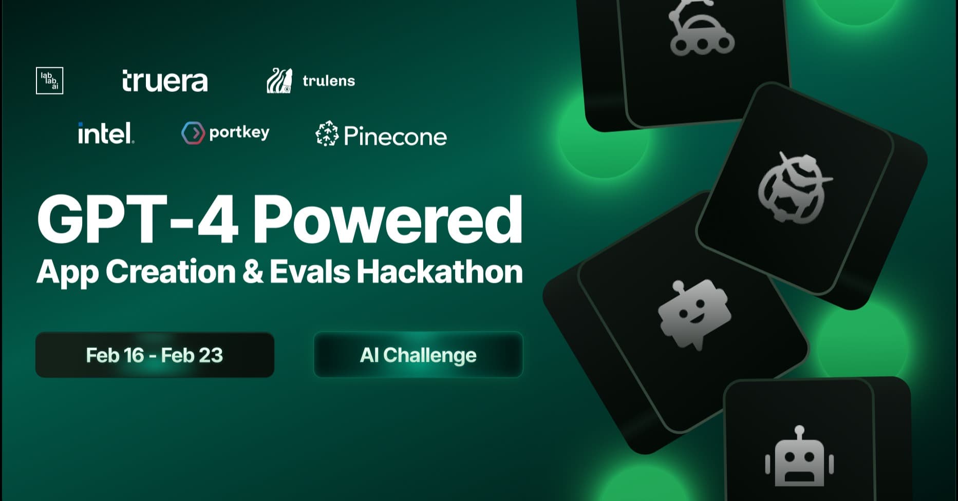 GPT-4 Powered App Creation and Evals Hackathon event thumbnail