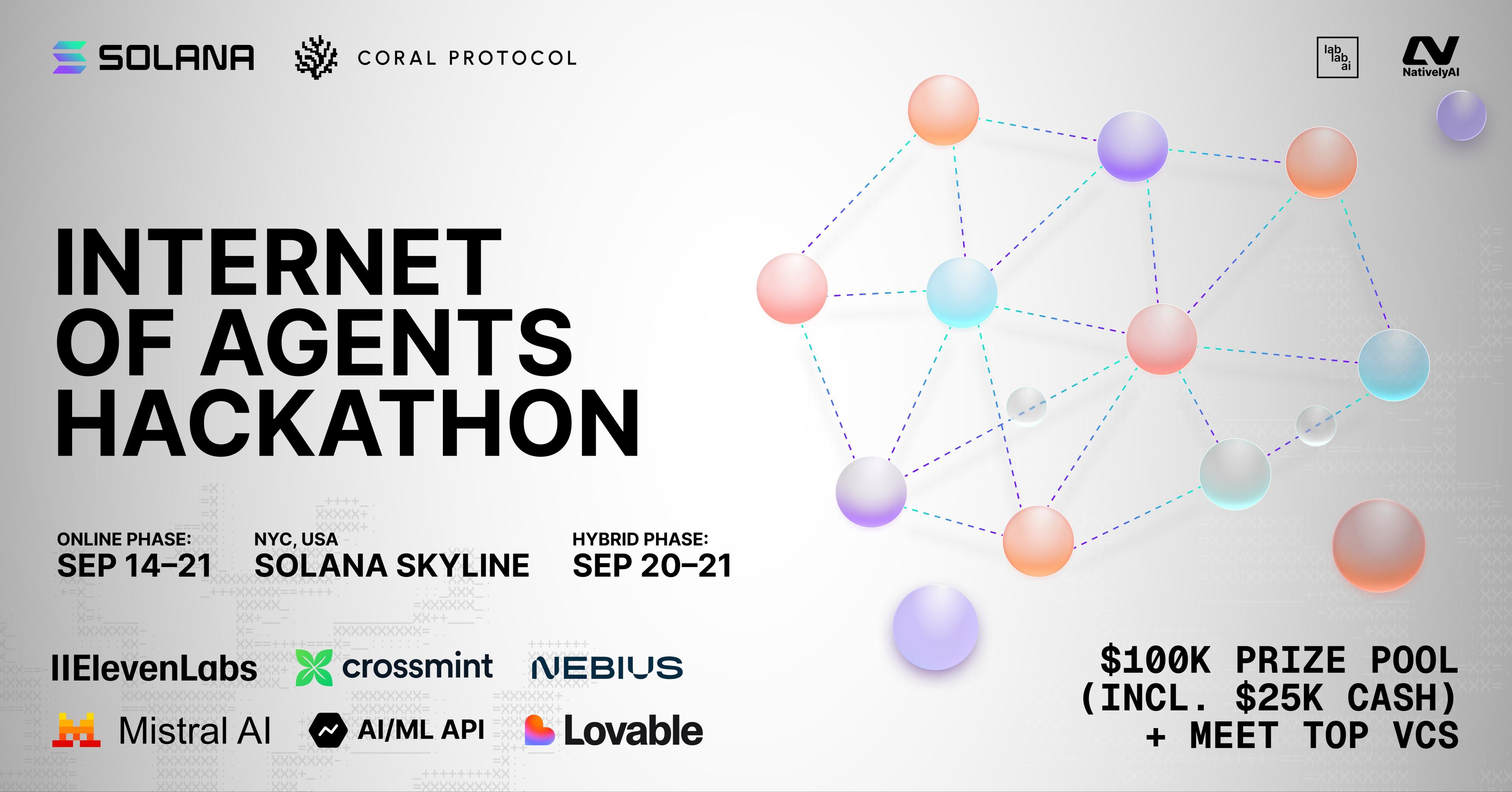 The INTERNET OF AGENTS HACKATHON @SOLANA SKYLINE event thumbnail