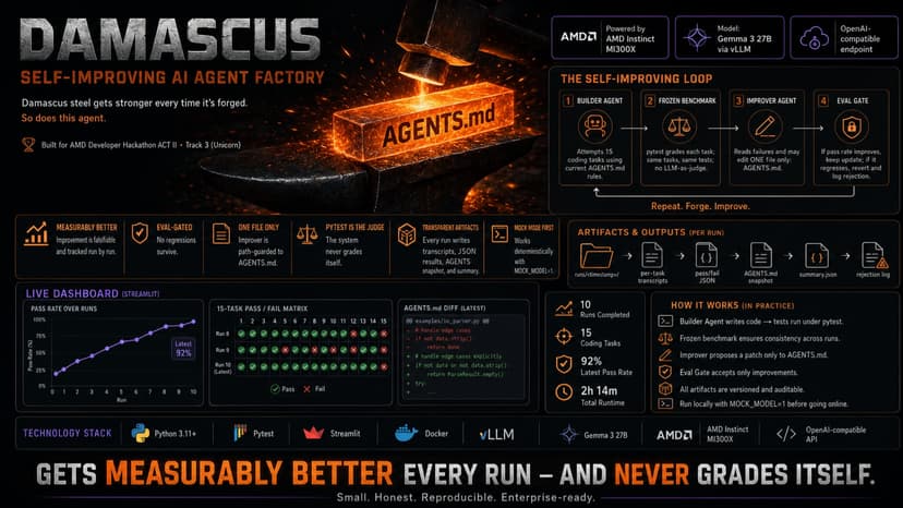 Damascus — Self-Improving Agent Kernel on AMD