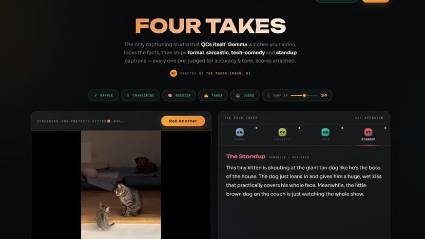 FOUR TAKES — The AI Captioning Studio
