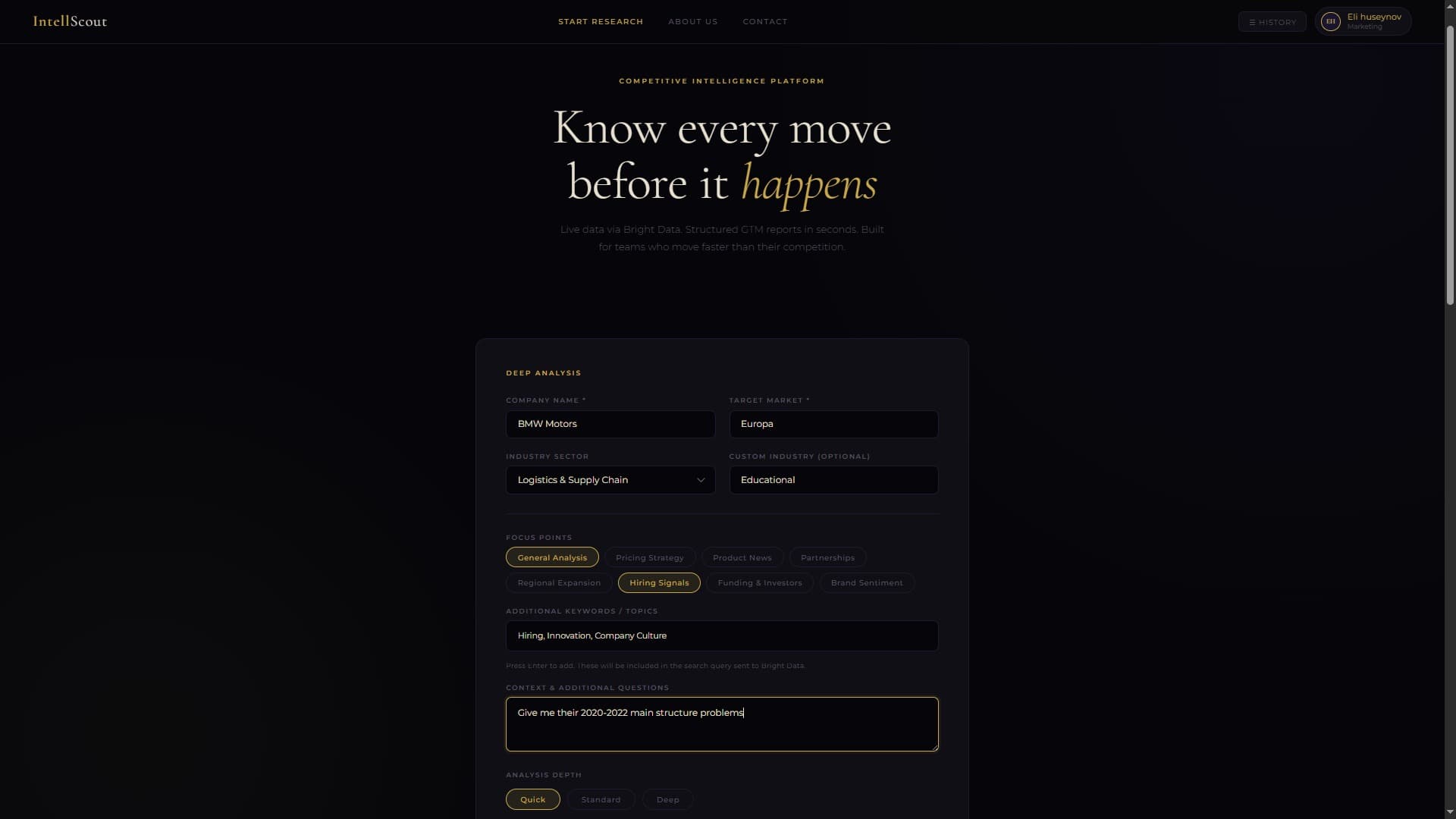 IntelScout AI — Live GTM Intelligence