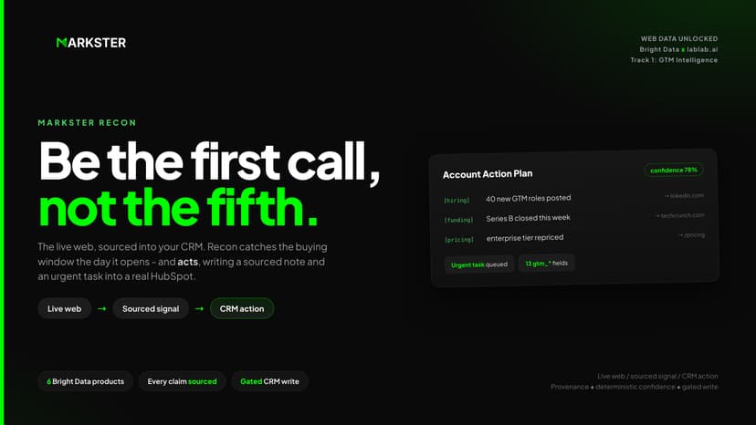 Markster Recon: Be the First Call, Not the Fifth