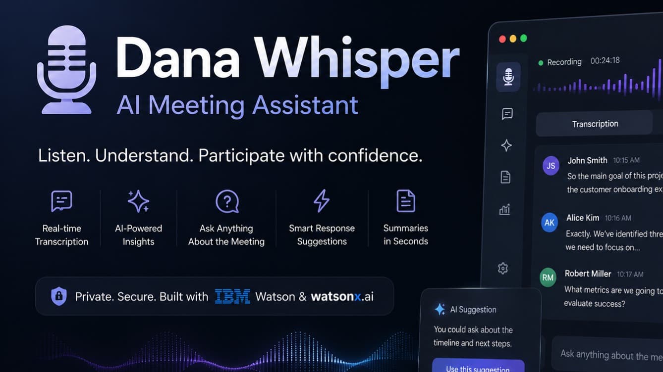 DanaWhisper Intelligent RealTime Meeting Assistant
