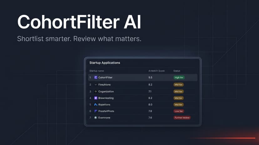 CohortFilter AI: Accelerator Application Screener