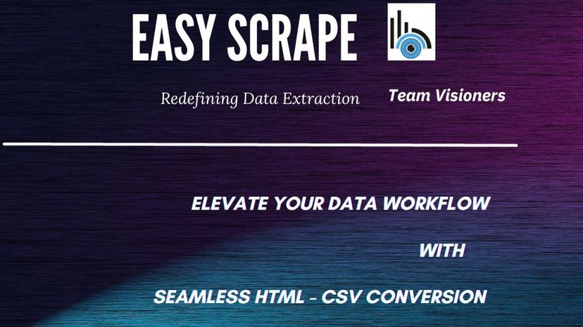 Easy Scrape - Seamless Conversion from HTML to CSV