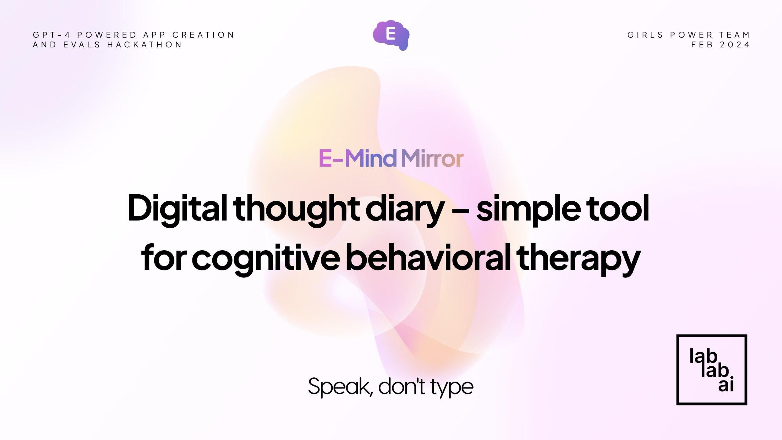 E-Mind Mirror App - Your Digital Thought Diary 