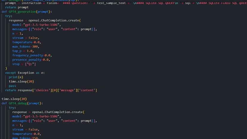Text-to-SQL model based on GPT