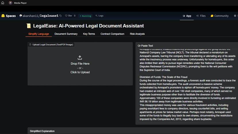 LegalEase AI-Powered Legal Document Assistant
