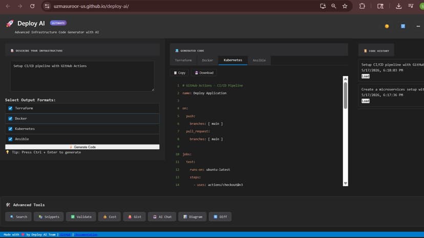 Deploy AI - Infrastructure Code Generator