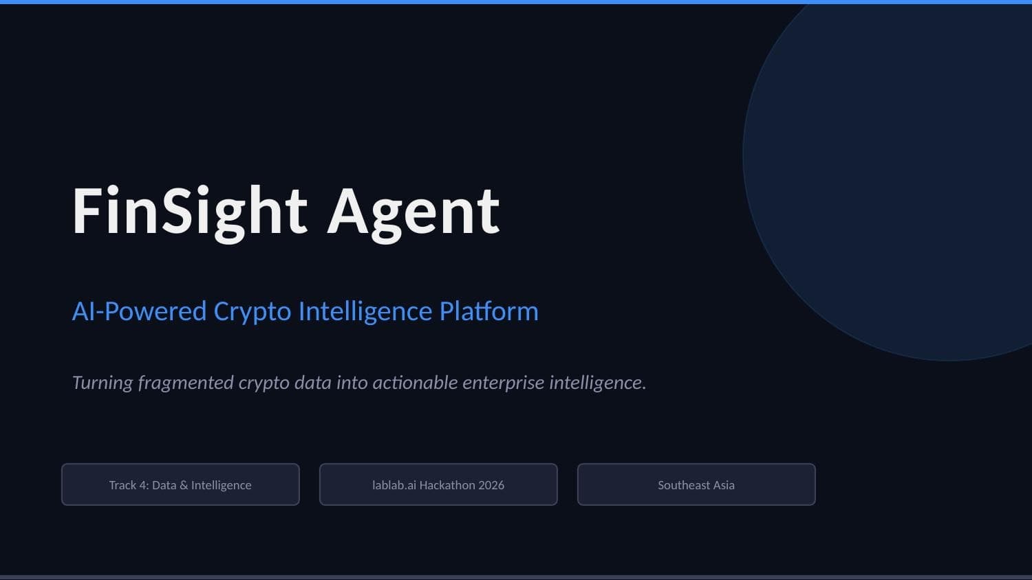 FinSight Agent β Crypto Intelligence Platform