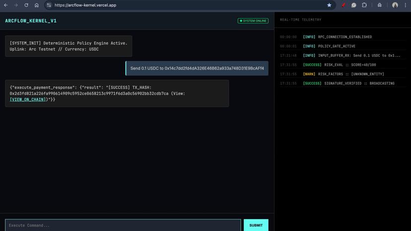 ArcFlow - Trustless Financial Kernel