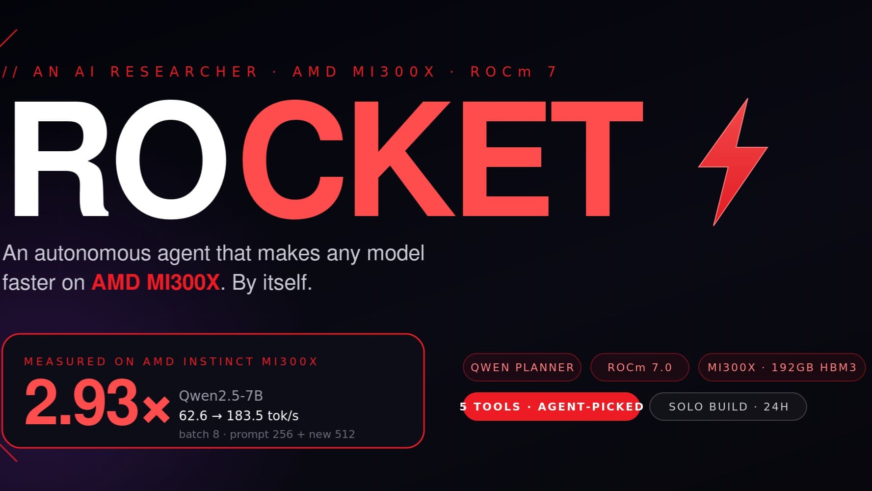 ROCKET — AI Performance Researcher for AMD