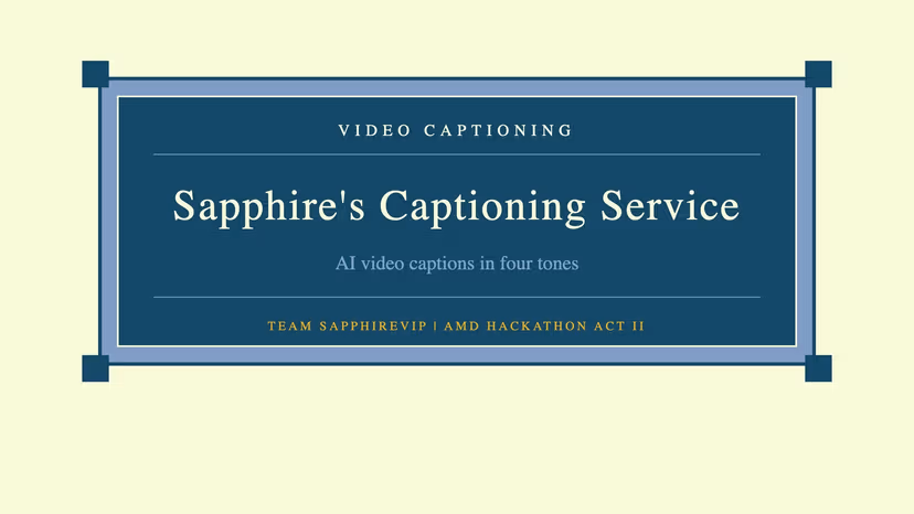 Sapphire's Captioning Service