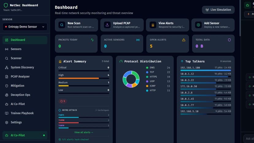 Aegisflow Security dashboard