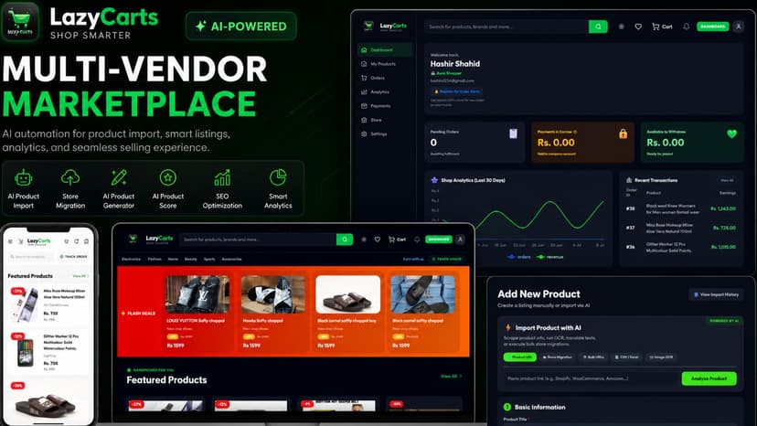 LazyCarts – AI Multi-Vendor Marketplace