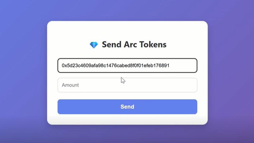 Full-stack Arc Token Sender Application