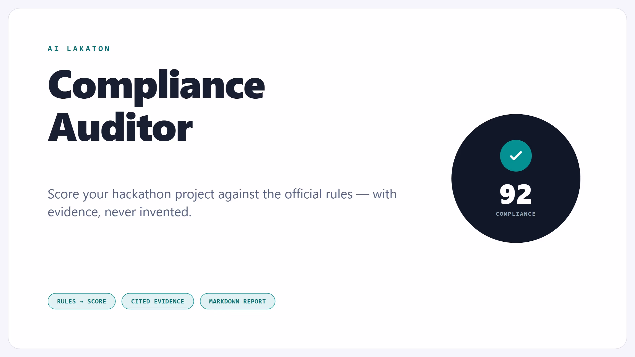 AI Lakaton: Hackathon Compliance Auditor