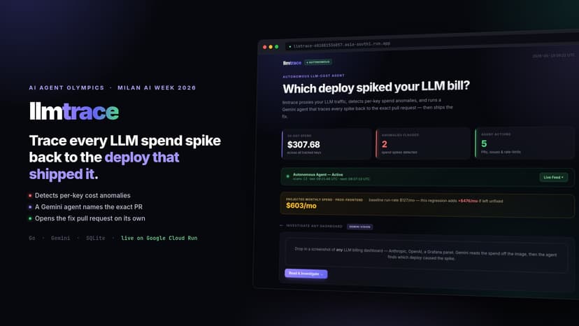 llmtrace: which deploy spiked your LLM bill