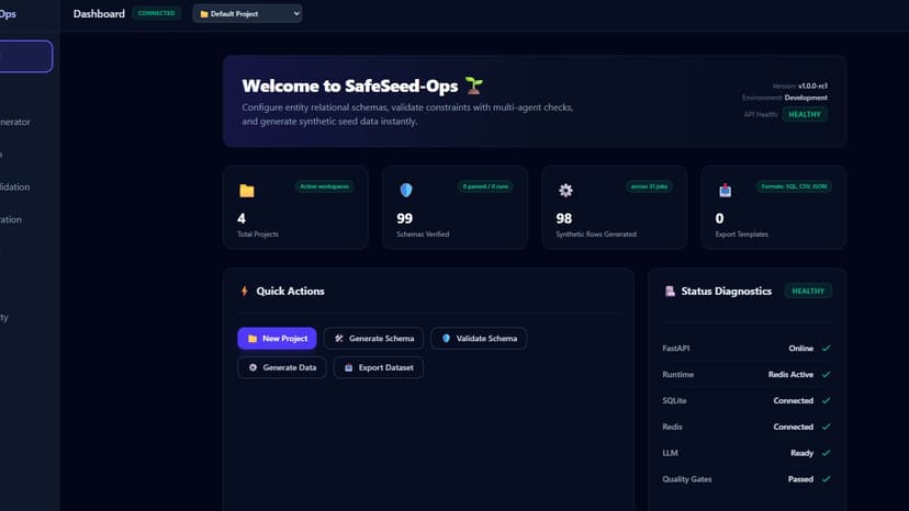 SafeSeedOps Lite — Enterprise Data Generator