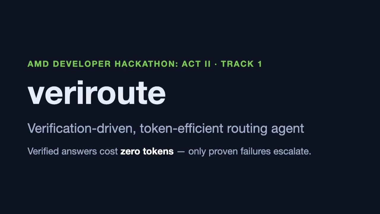 Verification-Driven Token-Efficient Routing Agent