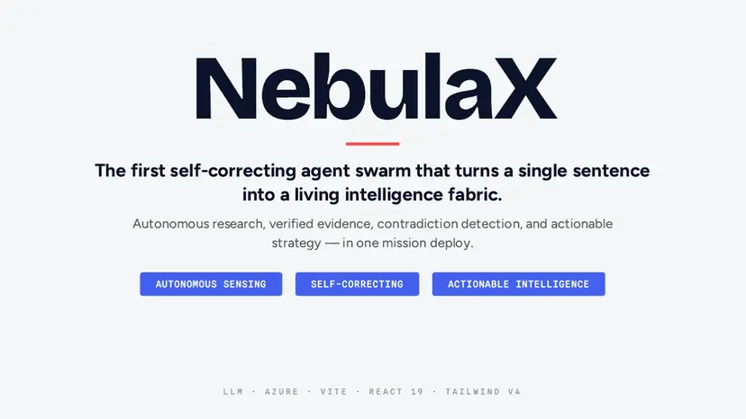 NebulaX — Self-Correcting Agent Swarm Weave