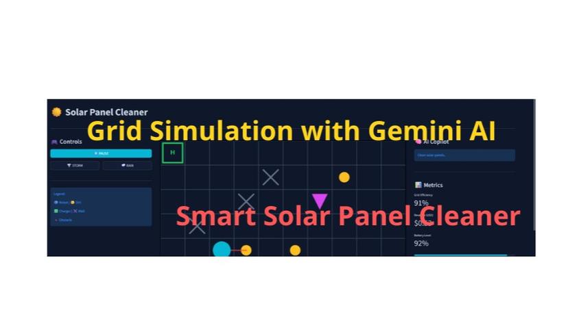 Smart Panel Cleaner Simulation with Gemini AI