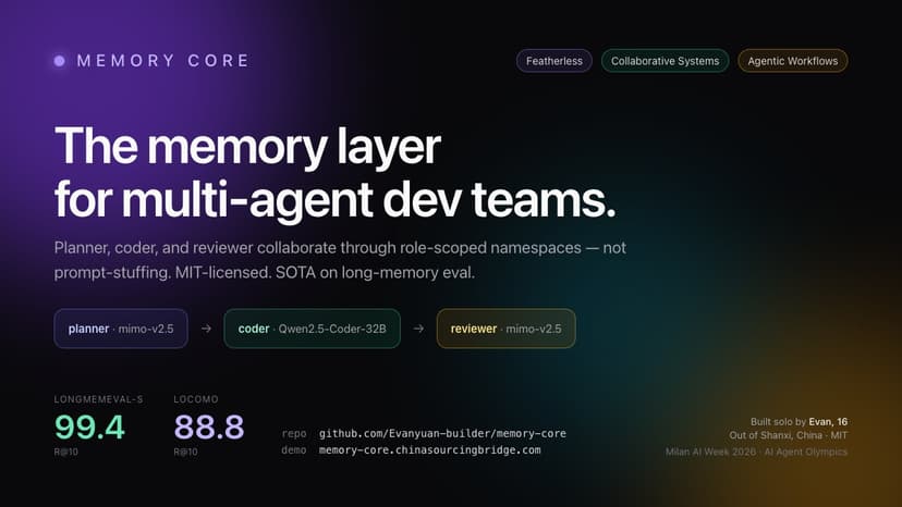 Memory Core: Role-Aware Memory for Agent Teams
