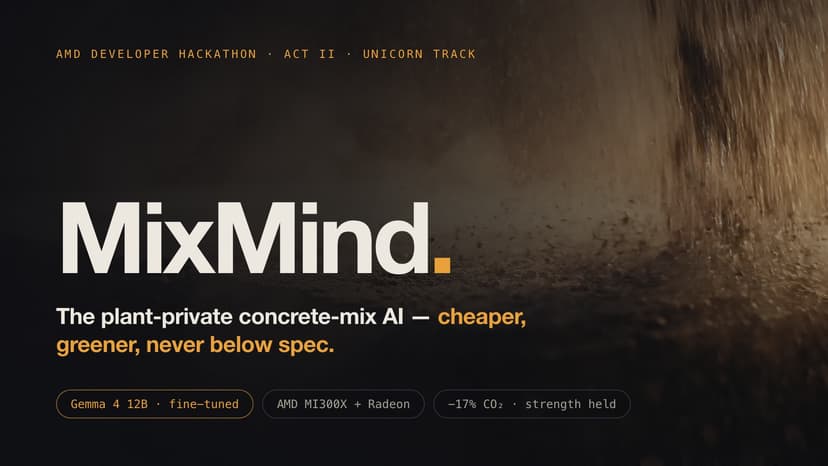 MixMind — A Plant-Private Concrete-Mix AI on AMD