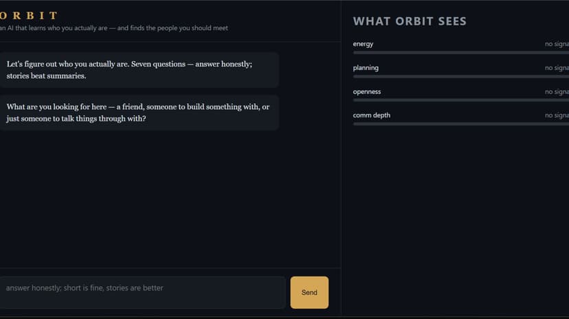 Orbit — Proof of Personality Matching