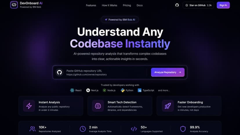 DevOnboard AI – Understand Any Codebase Instantly