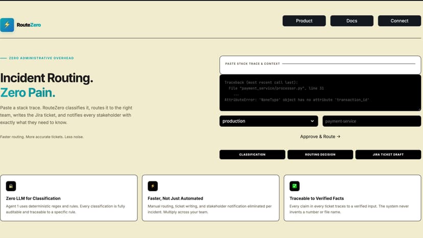 RouteZero — Autonomous Incident Routing