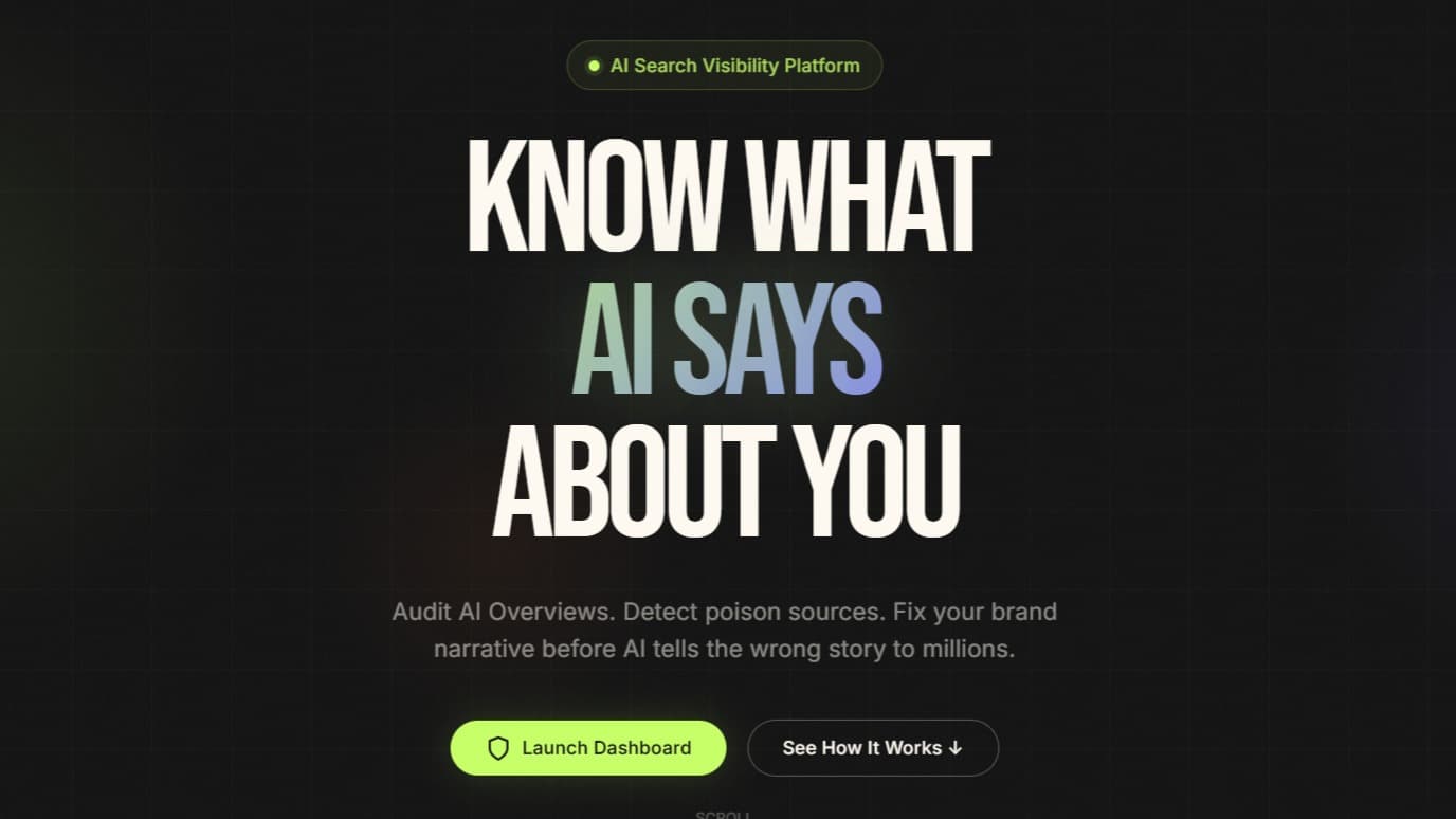 NarrativeAegis: AI Search Visibility Platform