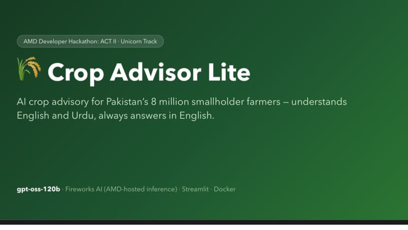 Crop advisor lite