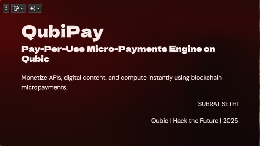 QubiPay Pay-Per-Use Micro-Payments Engine