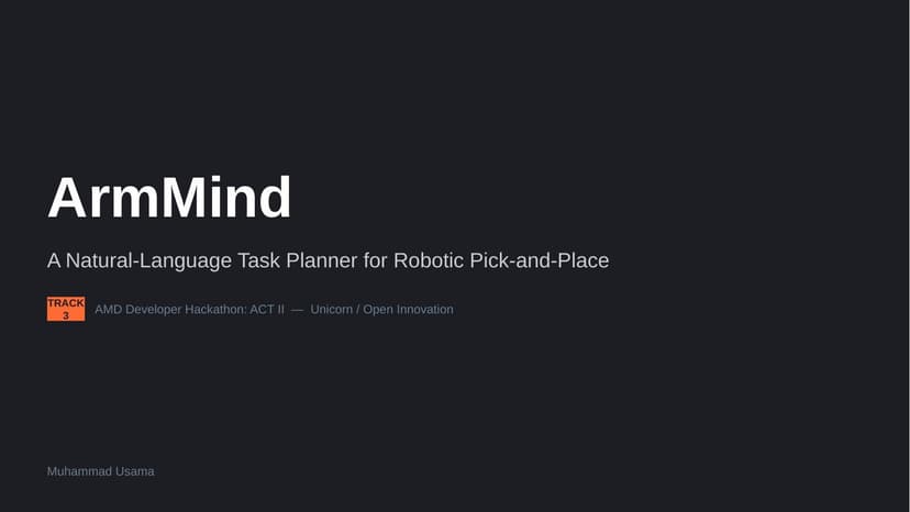 ArmMind: NL Task Planner for Robot Pick & Place