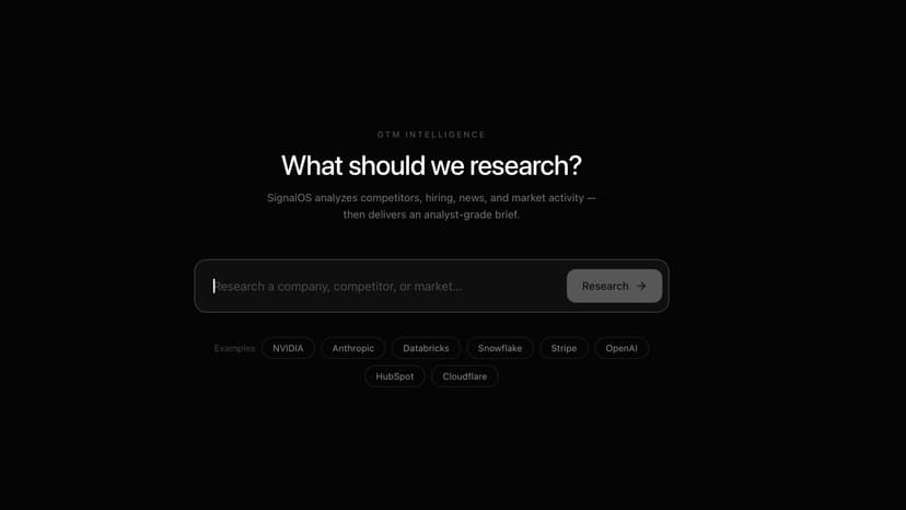 SignalOS - AI-Powered GTM Intelligence Platform