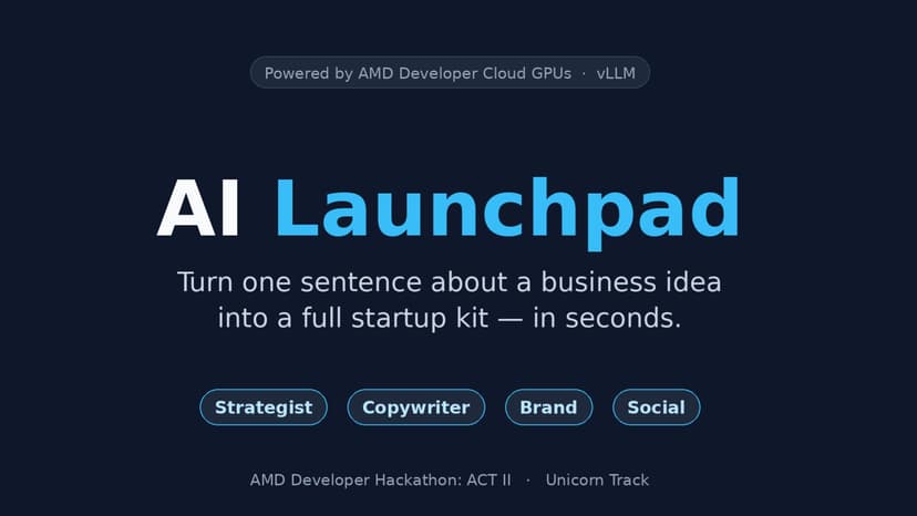 AI Launchpad — a startup kit from one sentence
