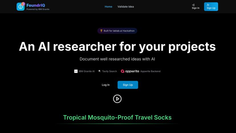 FoundrIQ - Validate your startup idea in minutes