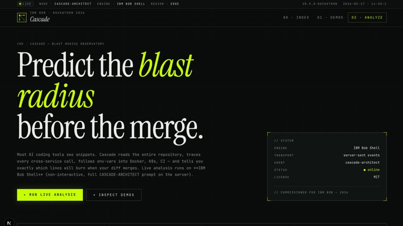 Cascade — Blast-radius analysis for PRs