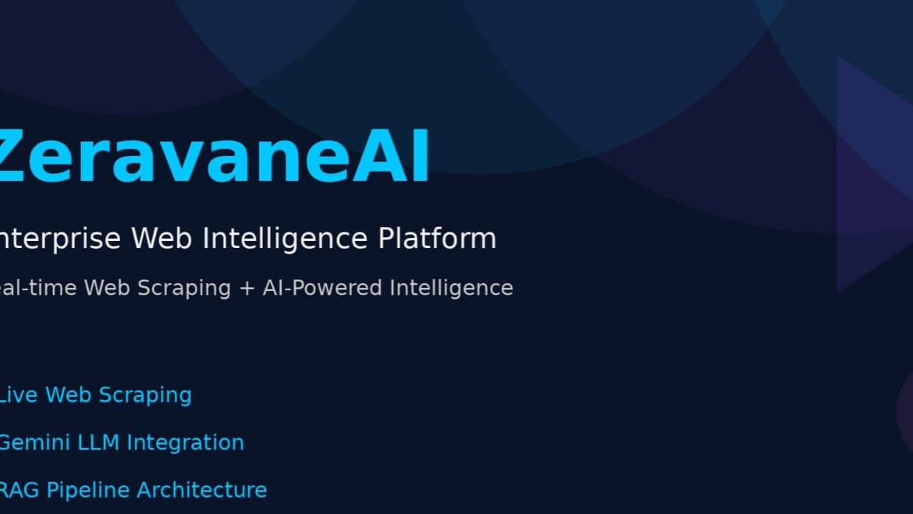 ZeravaneAI — Enterprise Web Intelligence Platform