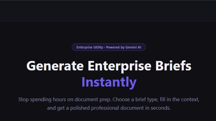 BriefAI — Enterprise Brief Generator
