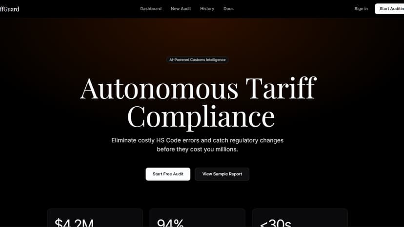 TariffGuard AI: Smart Customs & Tariff Auditor