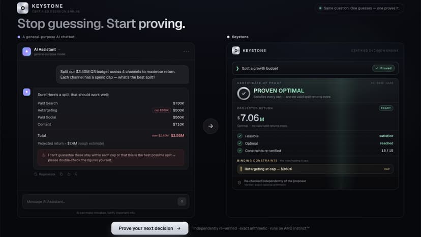 Keystone — the certified decision engine