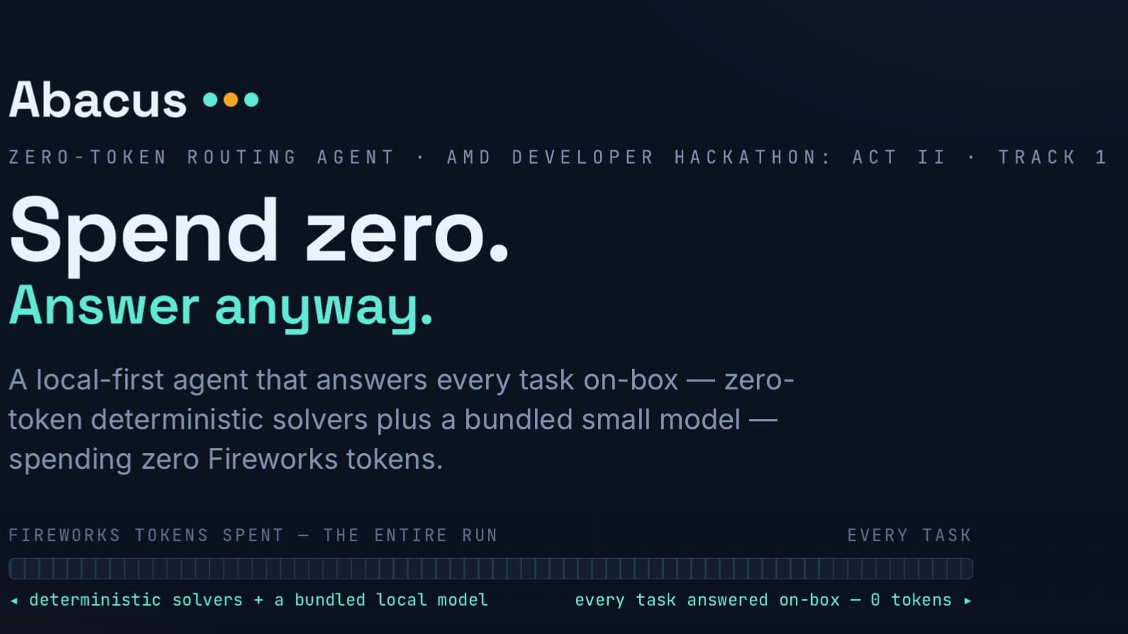Abacus — Zero-Token Routing Agent