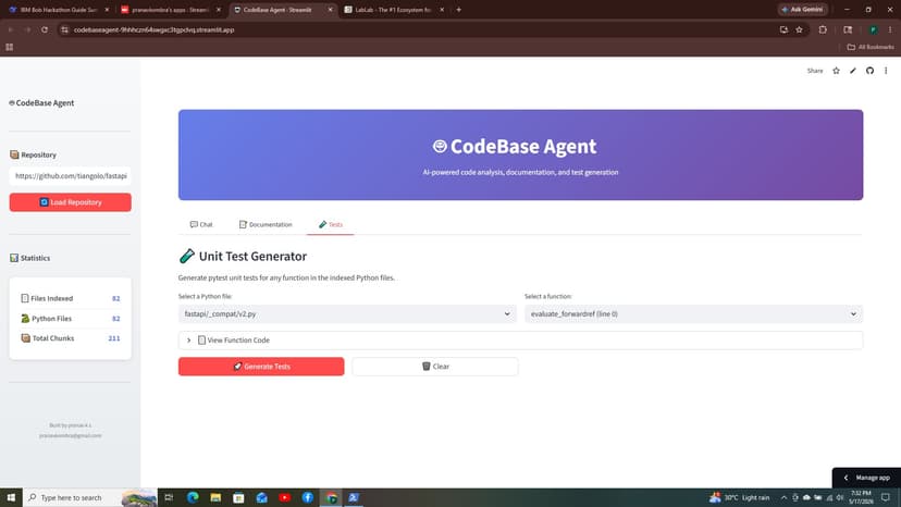 CodeBase Agent - AI-Powered Developer Assistant .
