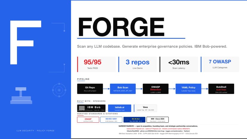 FORGE β AI Security Policy Generator for LLMs