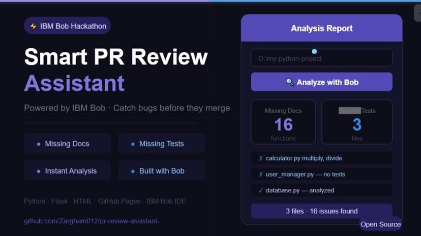 Smart PR Review Assistant - IBM Bob