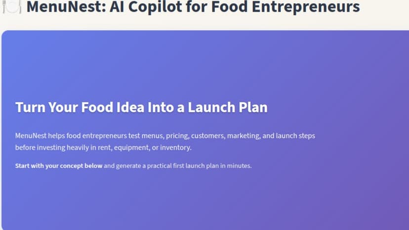 MenuNest: AI Copilot for Food Entrepreneurs
